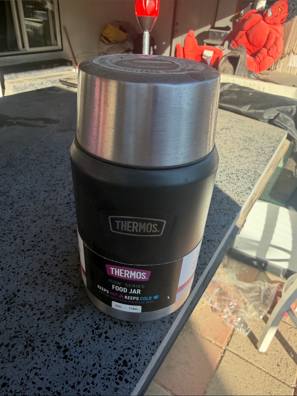 THERMOS Icon Series 24 oz INSULATED STAINLESS STEEL FOOD JAR w/Spoon-Sealed NWT!